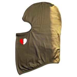 Streetwheres Army Green Broken Heart Balaclava Men’s OS - Streetwear Punk Bikes